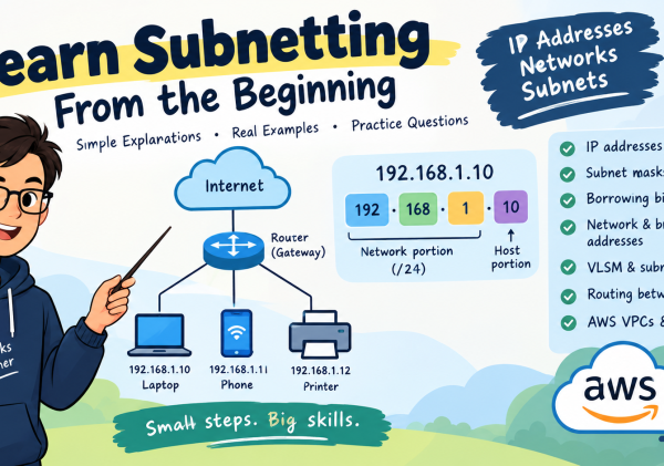 Subnetting Explained for Beginners: A Complete Guide to IP Addresses, Subnet Masks, and AWS Networking